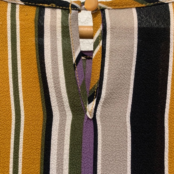 Monteau Tie Front  Boho Stripe Top Short Sleeve XL - Picture 8 of 9